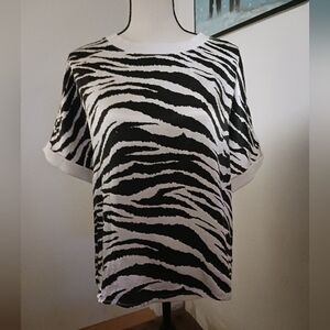 NWT S'edge silky zebra top